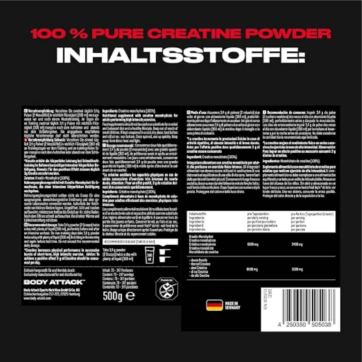 100% Pure Creatine Monohydrate Powder