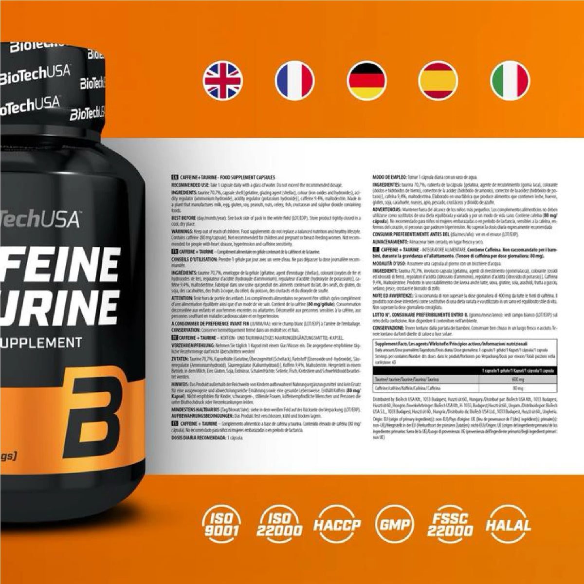 Caffeine + Taurine Food Supplement